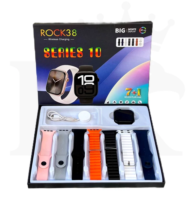 ساعت و اپل واچ هفت دست بند و ایرپاد مدل smart rock38(اورجینال)