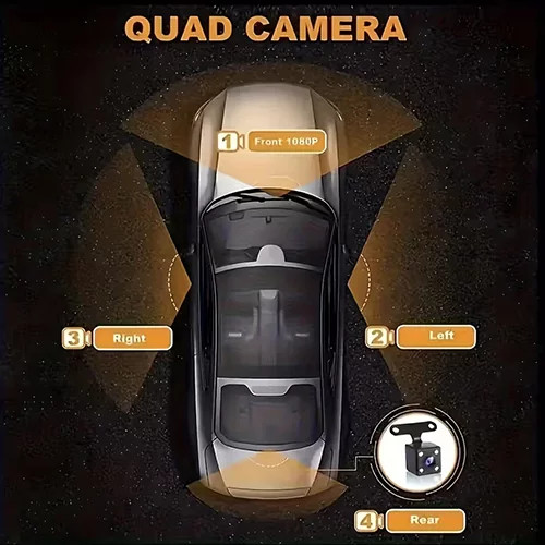 دوربین ثبت وقایع 4 لنزه وای فای دار Black Box مدل 4channels Dash Camera
