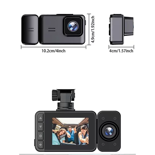 دوربین ثبت وقایع خودرو 3 لنز وای فای دار مدل 3CAMERAS DASH CAMERA