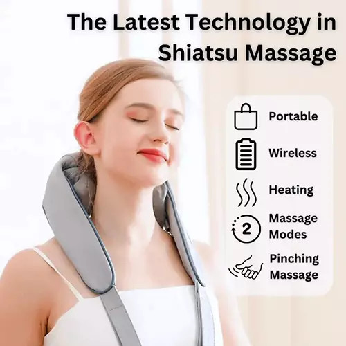 ماساژور خرچنگی گردن و شانه 4D مادون قرمز دار شارژی مدل 820