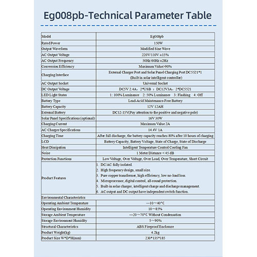 پاور استیشن 150 وات مدل EG-008PB