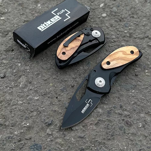 چاقوی بوکر دسته چوبی مدل پلاس BOKER Plus