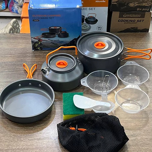 ست ظروف کوهنوردی 3 تکه Outdoor Camping Cookware Set