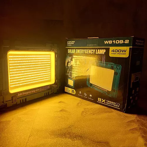 پروژکتور شارژی خورشیدی 400 وات مدل W8109-2