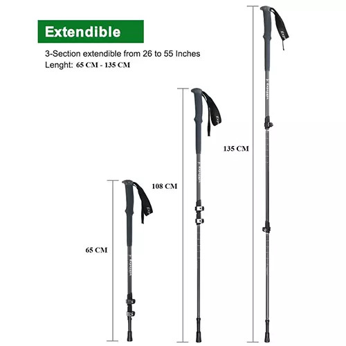 عصای کوهنوردی کلیپسی اکسپوننت مدل ABD-3-8512