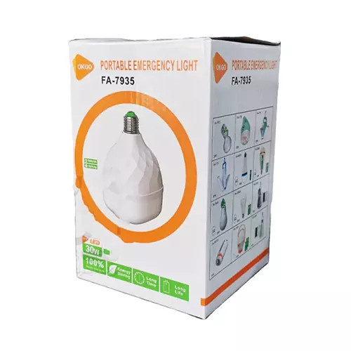 لامپ اضطراری شارژی سرپیچی 30 وات OKGO مدل FA-7935