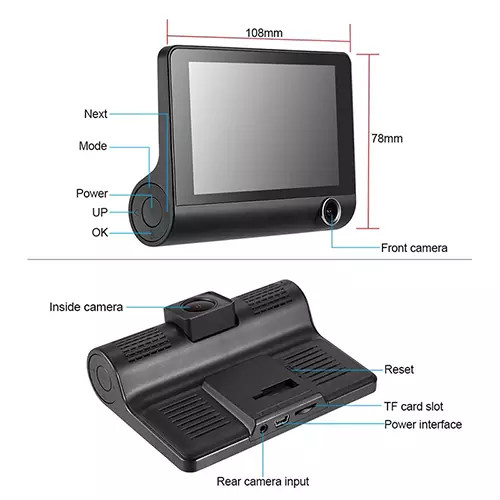 دوربین ثبت وقایع خودرو سه لنزه CarDVR