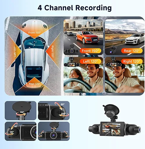 دوربین ثبت وقایع خودرو 4 لنزه 360 درجه وای فای دار Black Box M2 درجه یک