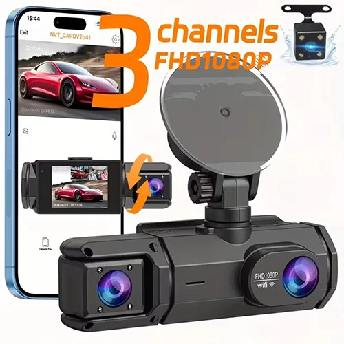 دوربین ثبت وقایع سه لنزه وای فای دار BLACK BOX مدل S-2 Ultra Full HD کیفیت عالی