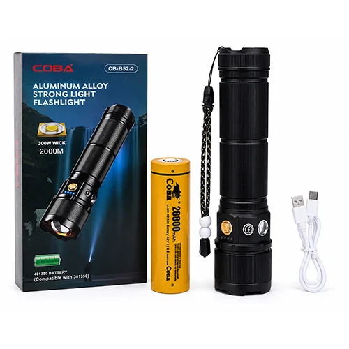 چراغ قوه شارژی زومدار کوبا COBA مدل CB-B52-2 درجه یک