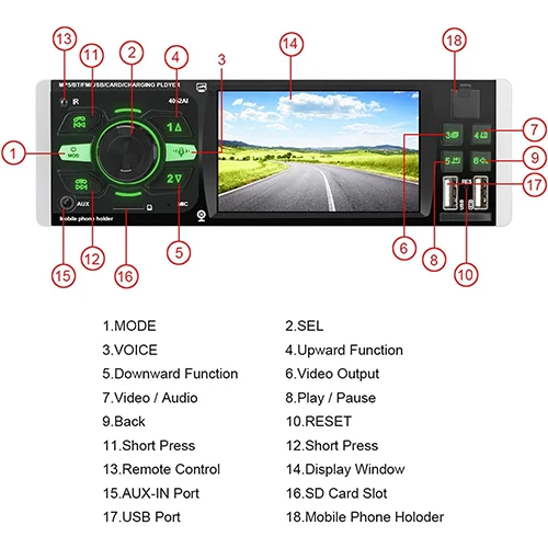 پخش تصویری خودرو بلوتوث دار Car MP5 Player مدل 4052AI درجه یک