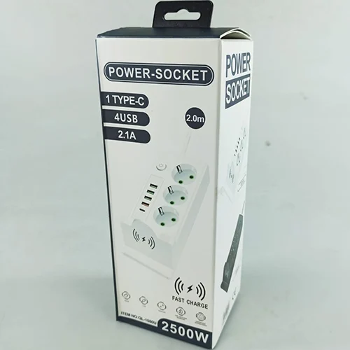 چند راهی برق هوشمند و شارژر وایرلس POWER SOCKET مدل QL-1080 درجه یک