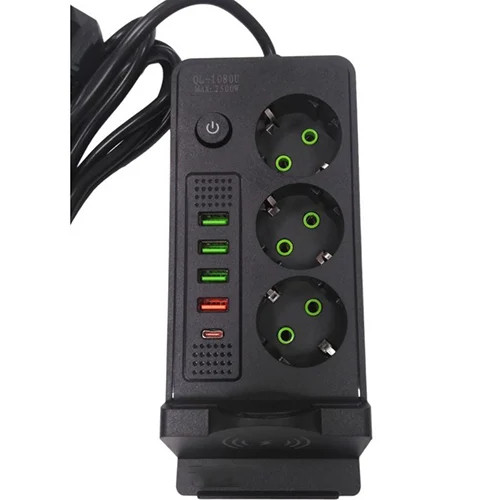 چند راهی برق هوشمند و شارژر وایرلس POWER SOCKET مدل QL-1080 درجه یک