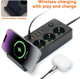 چند راهی برق هوشمند و شارژر وایرلس POWER SOCKET مدل QL-1080 حرفه ای