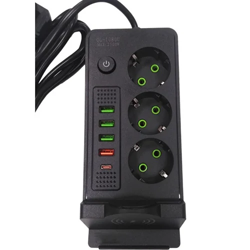 چند راهی برق هوشمند و شارژر وایرلس POWER SOCKET مدل QL-1080 جدید
