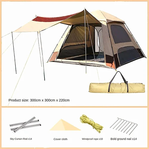 چادر اتوماتیک 10 نفره سایبان دار سایز 300×300×220cm کیفیت عالی