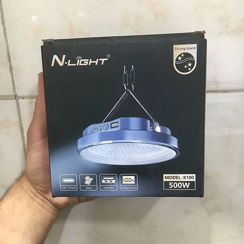 چراغ شارژی خورشیدی 500 وات N-LIGHT K100 کیفیت عالی