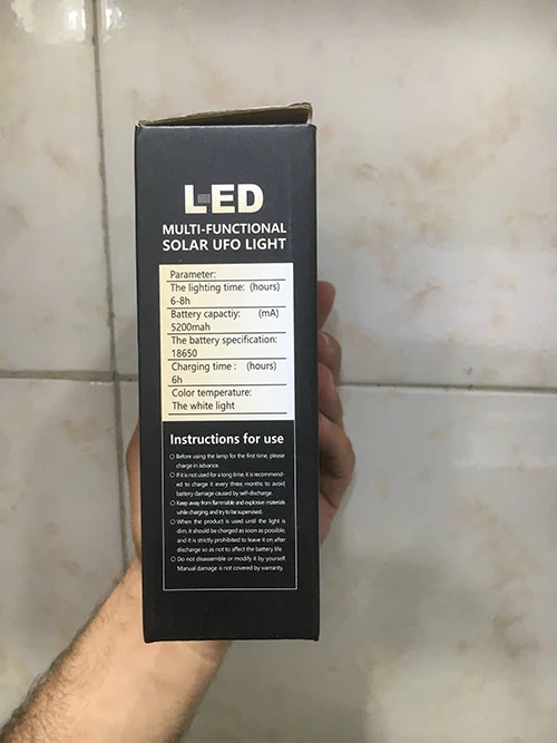 چراغ شارژی خورشیدی 500 وات N-LIGHT K100 کیفیت عالی