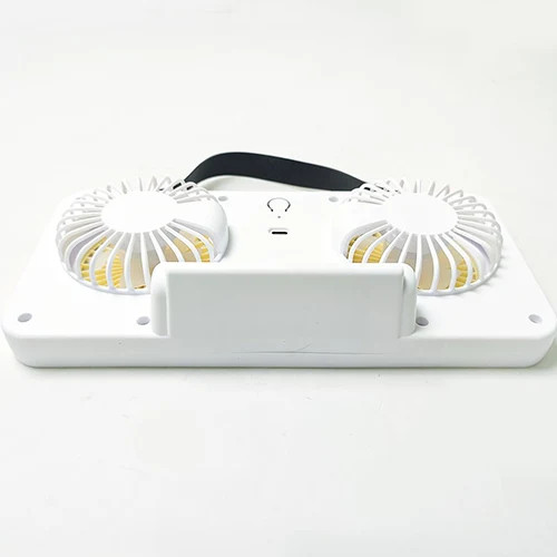 پنکه شارژی دو فن چراغدار مدل DUAL HEAD FAN S32 حرفه ای