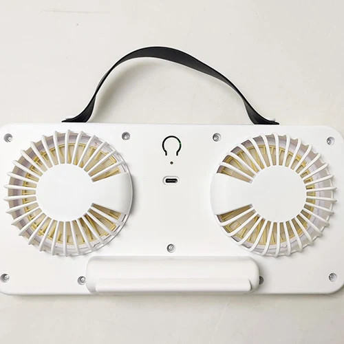 پنکه شارژی دو فن چراغدار مدل DUAL HEAD FAN S32 حرفه ای