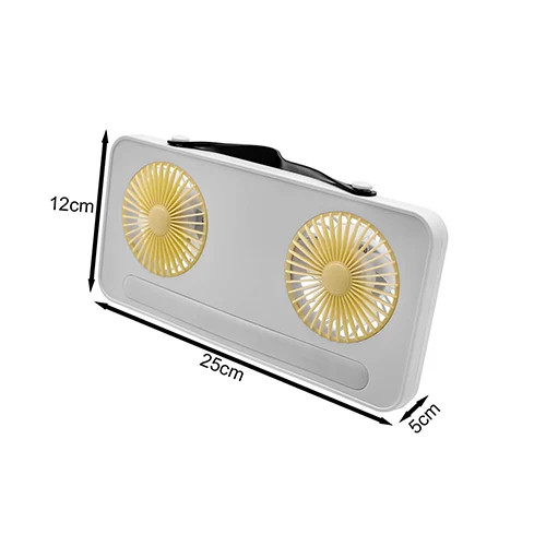 پنکه شارژی دو فن چراغدار مدل DUAL HEAD FAN S32 حرفه ای