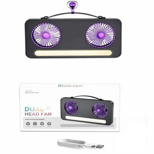 پنکه شارژی دو فن چراغدار مدل DUAL HEAD FAN S32 جدید