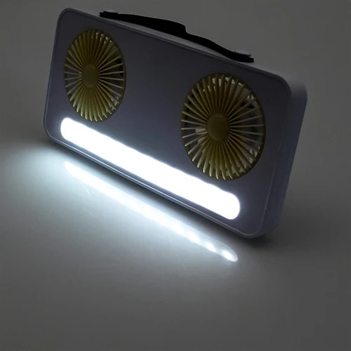 پنکه شارژی دو فن چراغدار مدل DUAL HEAD FAN S32 حرفه ای