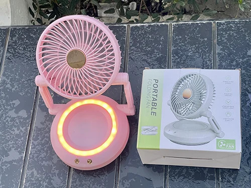 پنکه شارژی مسافرتی تاشو چراغ دار مدل JD-FS808 حرفه ای