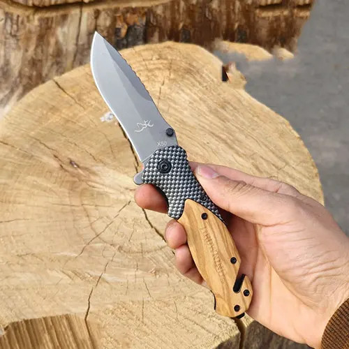 چاقوی جیبی کارتر دار برونینگ BROWNING مدل X50 کیفیت عالی