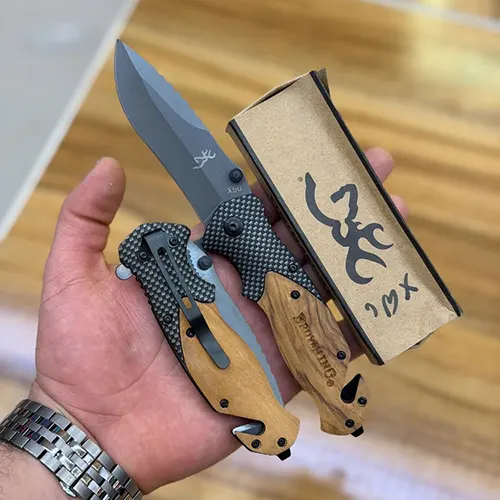 چاقوی جیبی کارتر دار برونینگ BROWNING مدل X50 حرفه ای