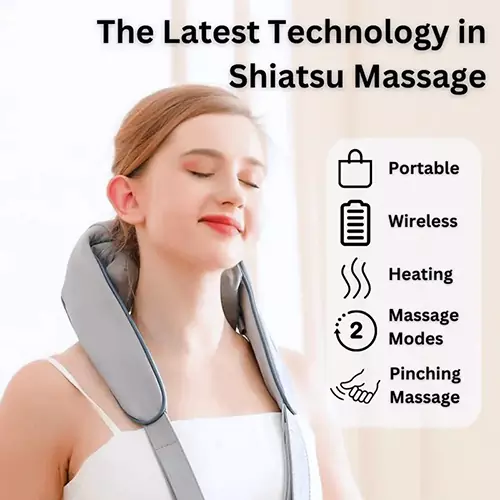 ماساژور خرچنگی گردن و شانه 4D مادون قرمز دار شارژی مدل 820 درجه یک