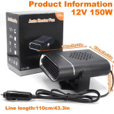 بخاری فندکی خودرو 150 وات مدل Car Auto Heater Fan LY-120 کیفیت عالی