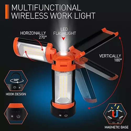 چراغ کمپینگ سه پایه دار با سه پنل 360 درجه مدل T-SUN LK-XQ-Z10 درجه یک