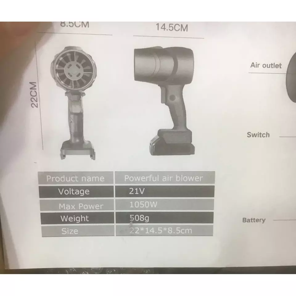 جت فن دمنده شارژی Genai مدل GN-469 حرفه ای