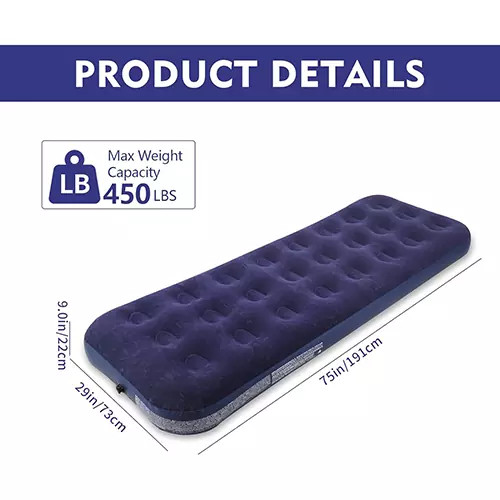 تشک بادی یک نفره فلکد مدل Flocked Airbed ZXC-13 جدید