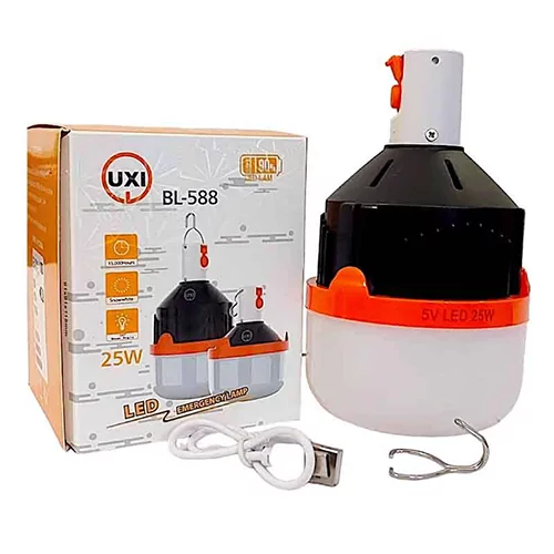 لامپ شارژی مسافرتی 25 وات UXI مدل BL-588 حرفه ای