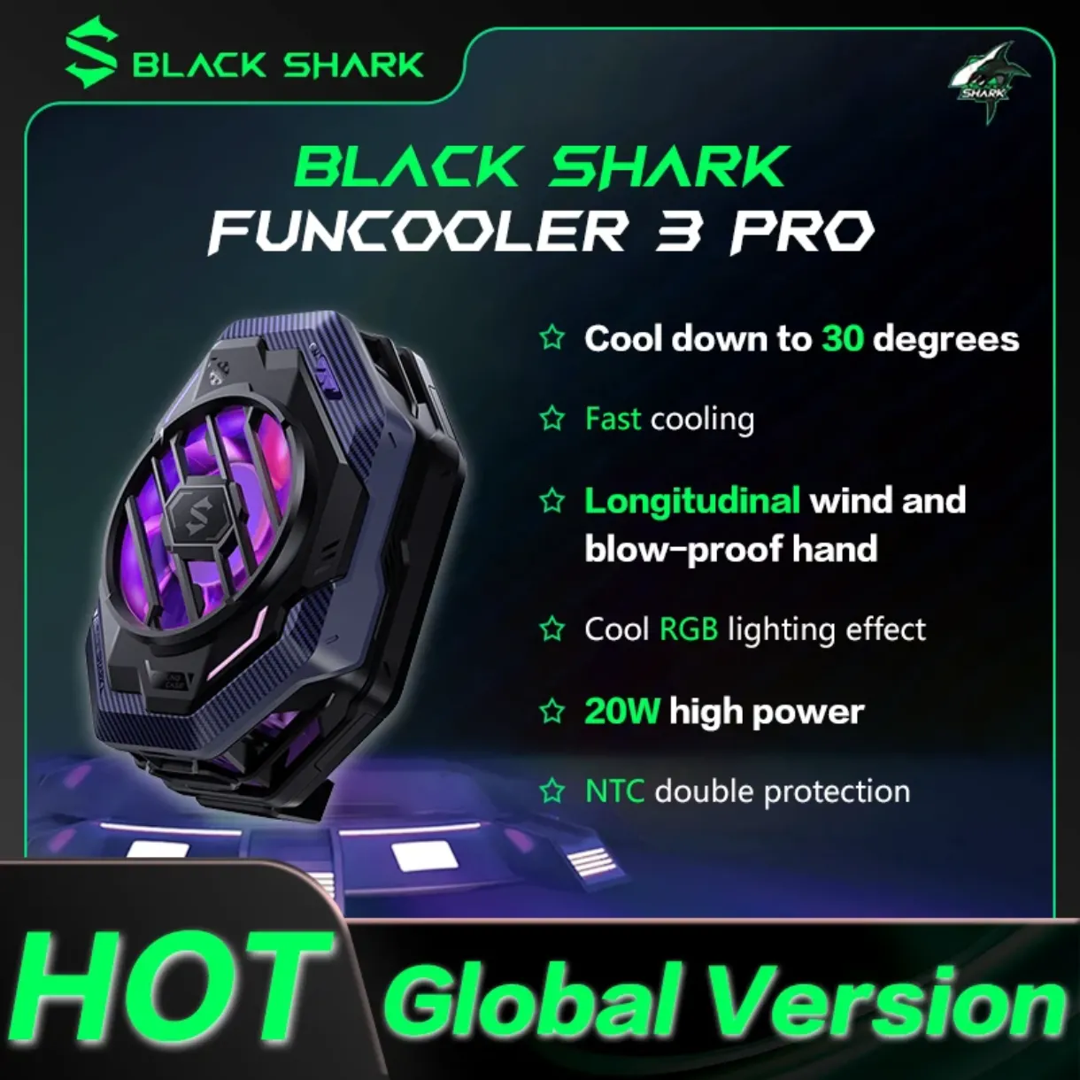فن خنک کننده موبایل بلک شارک funcooler 3 pro جدید