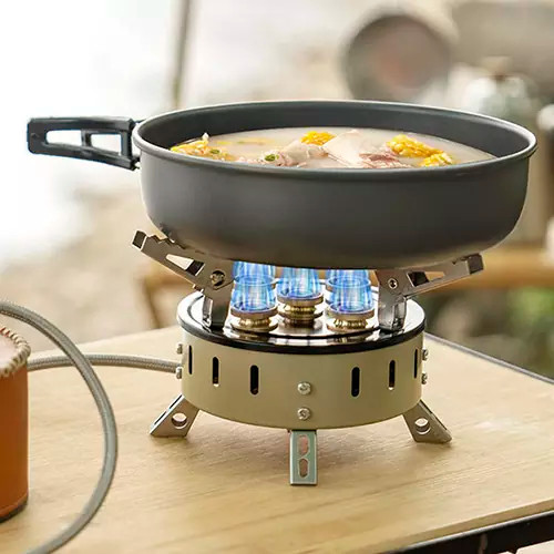 اجاق و سرشعله شلنگ دار 5 مشعل تاشو برند Kaisi Outdoor جدید