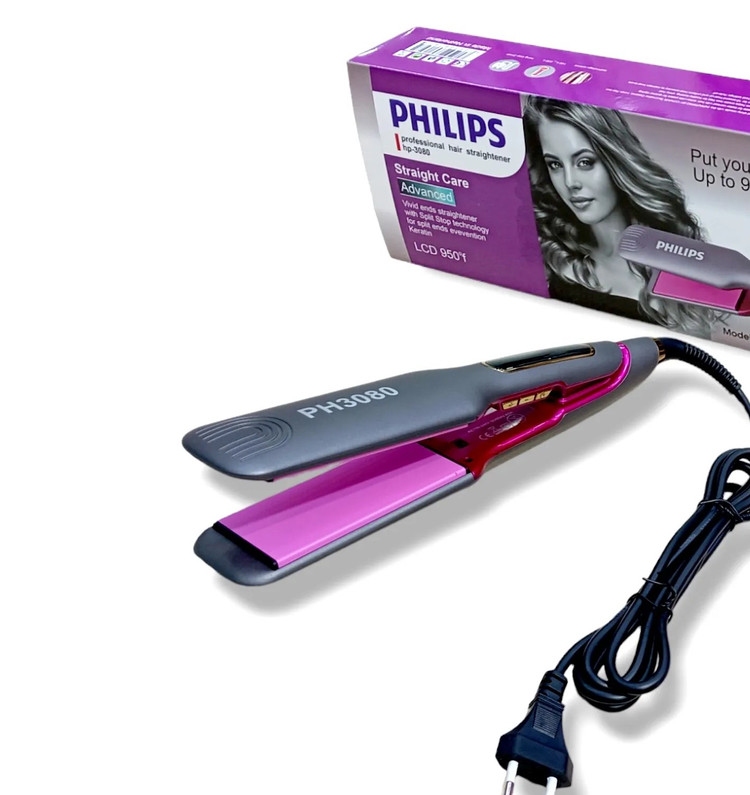 اتومو فوق حرفه ای فلیپس کف تیتانیوم با ۹۸۰ درجه حرارت صافی شلاقی ماندگارPHILIPS 3080