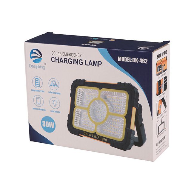 نورافکن شارژی خورشیدی دیپ کینگ Deep King مدل DK-462 توان ۳۰ وات