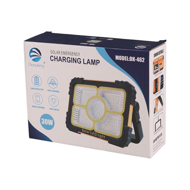 نورافکن شارژی خورشیدی دیپ کینگ Deep King مدل DK-462 توان ۳۰ وات