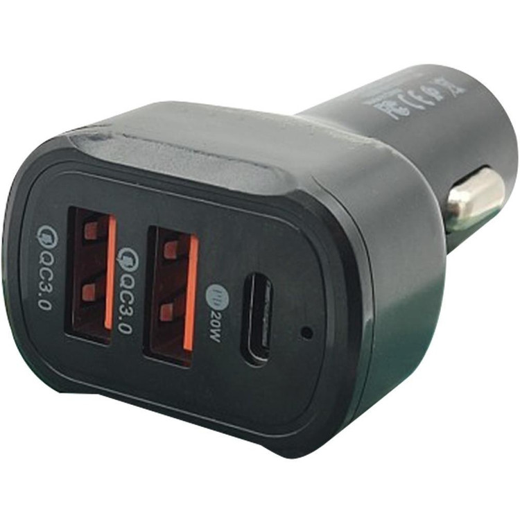 شارژر فندکی سه پورته ماشین با خروجی USB و PD مدل LDO-R40A