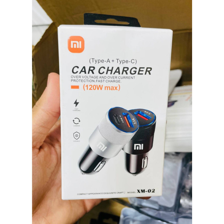 شارژر خودرو Xiaomi Mi XM-02 با قابلیت شارژ سریع و بدنه فلزی