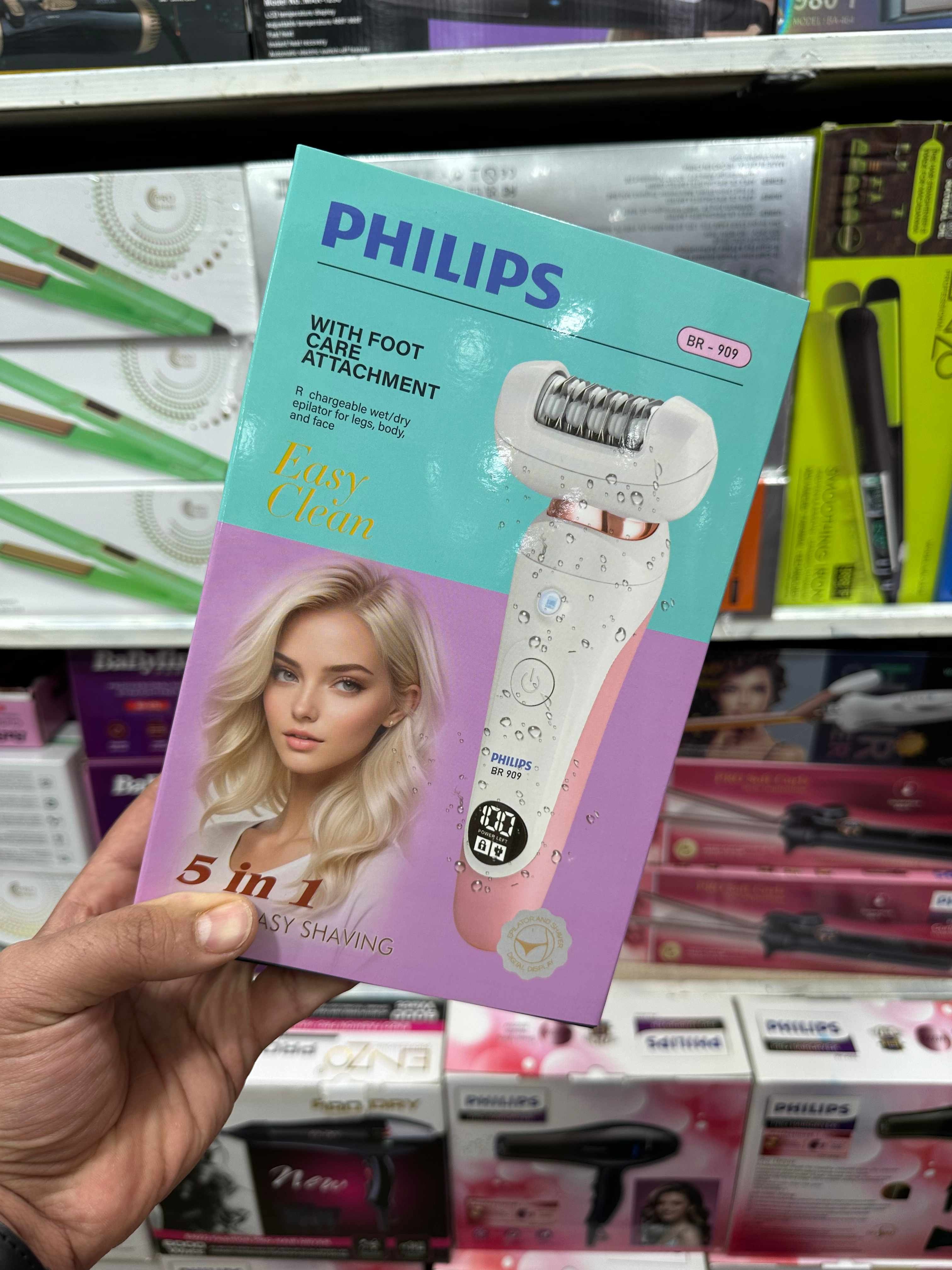 خرید اپیلاتور Philips مدل 909 ضدآب با قابلیت ۵ کاره