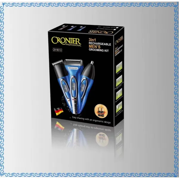 ست اصلاح سه‌کاره کرونیر CR-9013 برای ریش، بینی و گوش