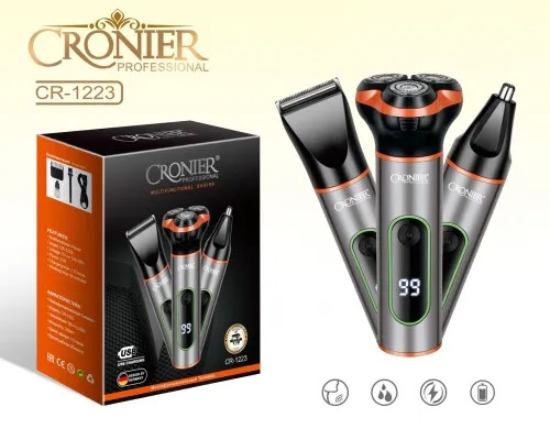 ماشین اصلاح چندمنظوره Cronier Professional CR-1223 با سه سری کاربردی و تیغه استیل