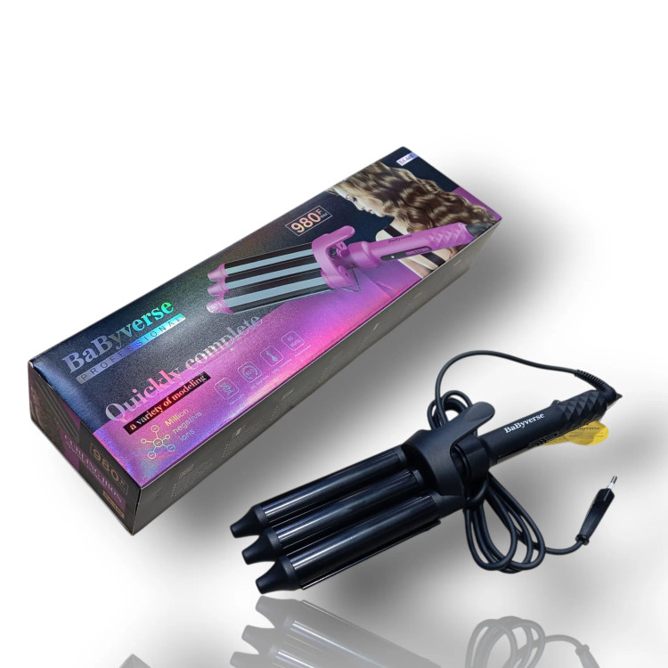 دستگاه موجساز مو Babyverse Professional BA-449 با سه لوله حرارتی