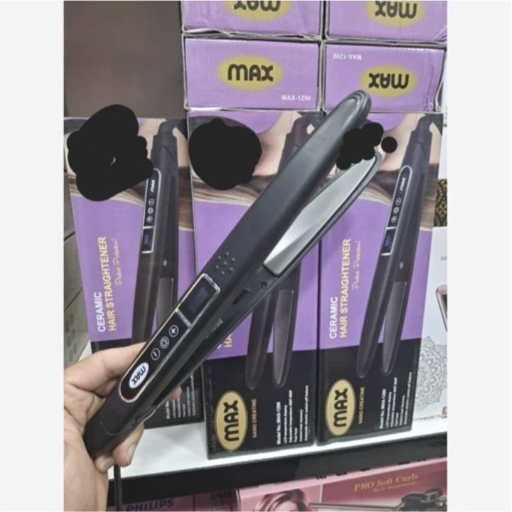 دستگاه صاف‌کننده مو مکس مدل 1290 با قابلیت نمایش دیجیتال