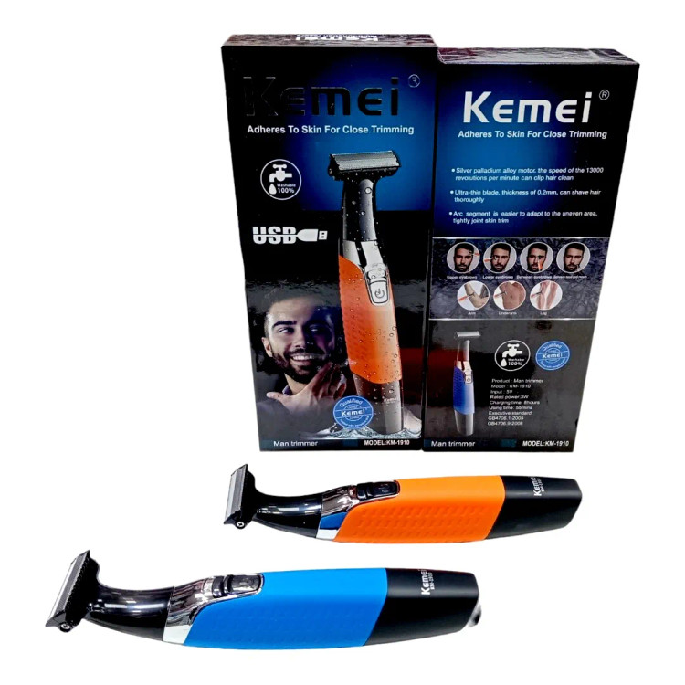 ماشین اصلاح موی بدن KEMEI 1910 شارژی و ضدآب مناسب استفاده شخصی
