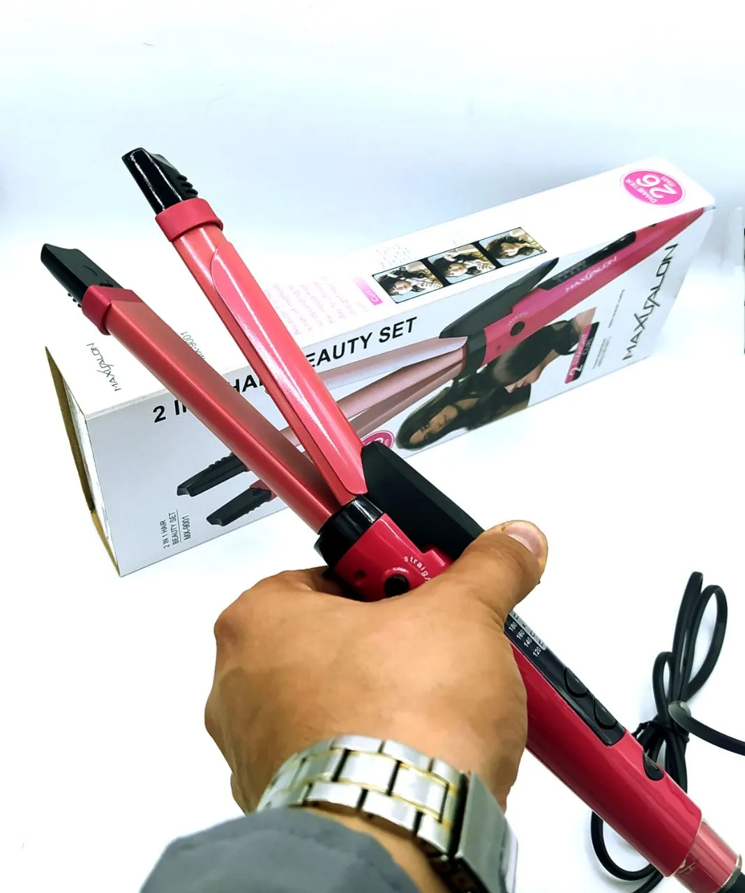 اتو مو و فرکننده مو MAX SALON مدل MX-9001 برای صاف و فر کردن مو